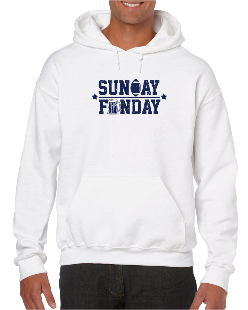 Sunday Funday Hoodie Hooded Sweatshirt Football Party Sports Touchdown College Vintage Retro