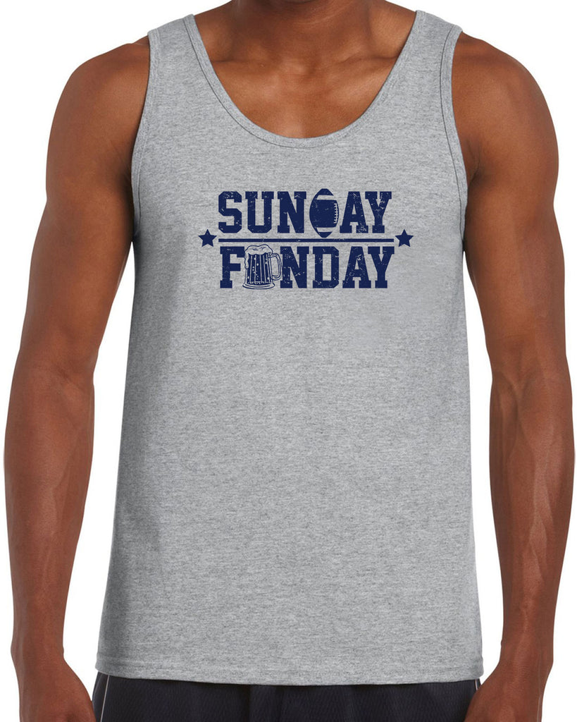 Sunday Funday Tank Top Football Party Sports Touchdown College Vintage Retro