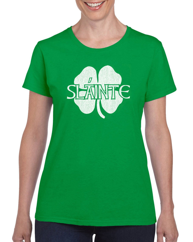 Slainte Womens T-shirt leprechaun clover St. Patricks Day st. pattys day Irish Ireland ginger drunk drinking party college holiday