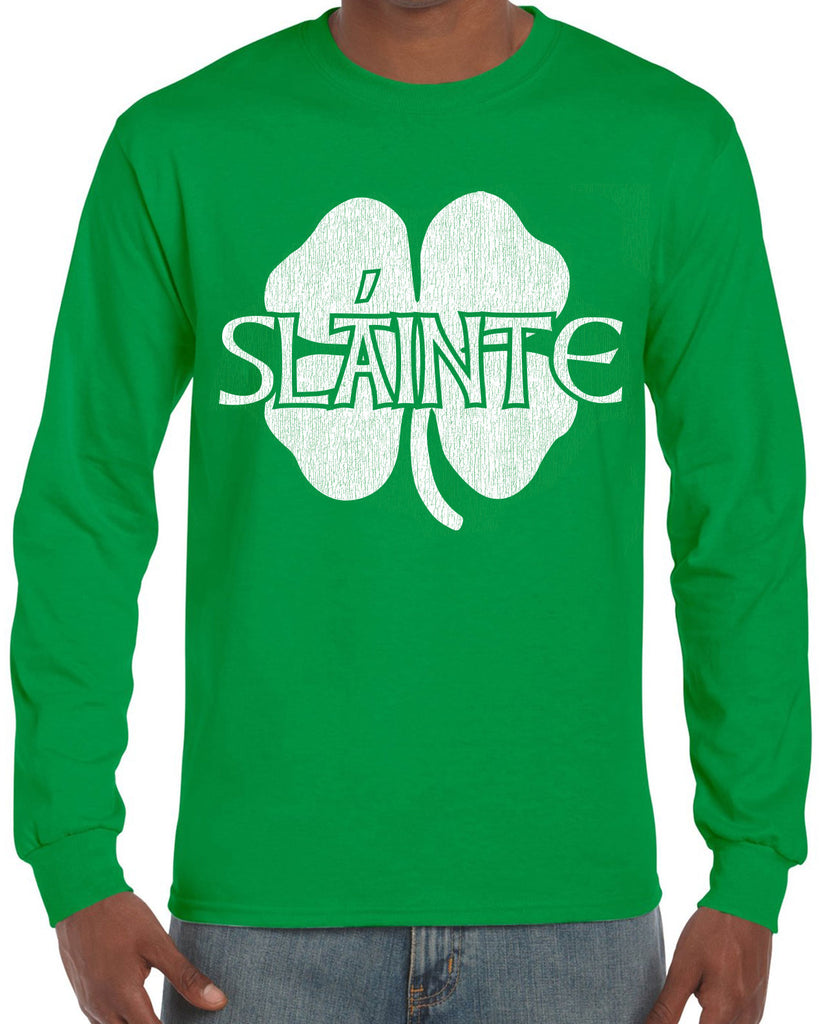 Slainte Long Sleeve Shirt leprechaun clover St. Patricks Day st. pattys day Irish Ireland ginger drunk drinking party college holiday
