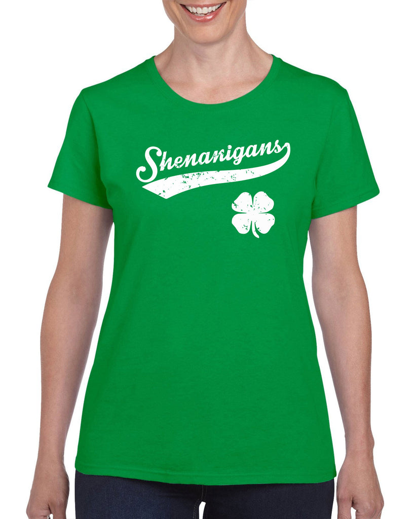 Shenanigans Womens T-shirt leprechaun clover St. Patricks Day st. pattys day Irish Ireland ginger drunk drinking party college holiday