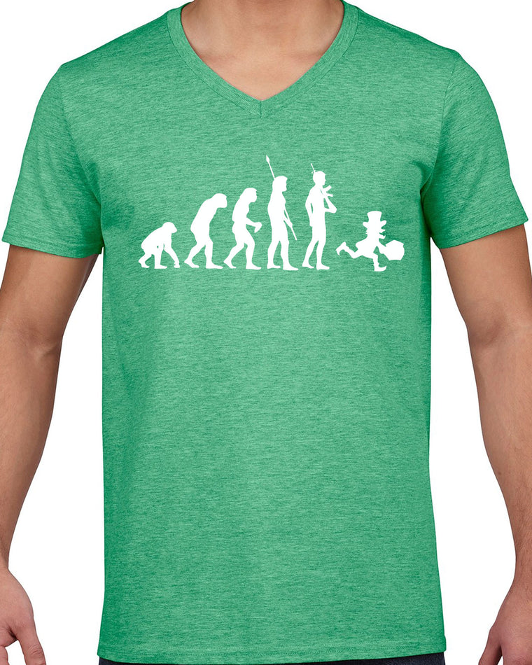 Men's Short Sleeve V-Neck T-Shirt - Leprechaun Evolution