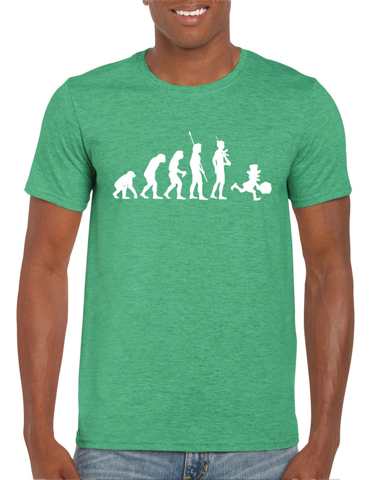Mens Short Sleeve T-Shirt - Leprechaun Evolution