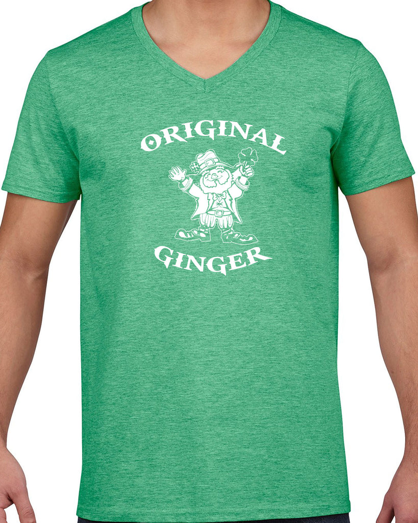 Original Ginger Mens V-neck T-shirt leprechaun clover St. Patricks Day st. pattys day Irish Ireland ginger drunk drinking party college holiday