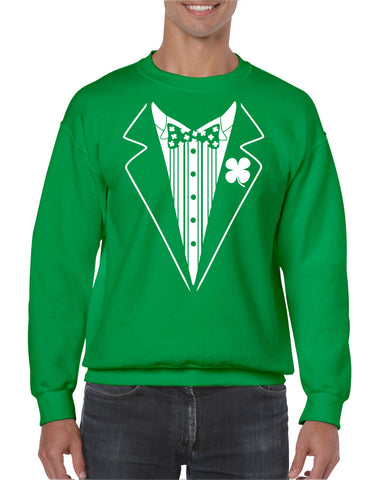 Irish Tuxedo Crew Sweatshirt leprechaun clover St. Patricks Day st. pattys day Irish Ireland ginger drunk drinking party college holiday