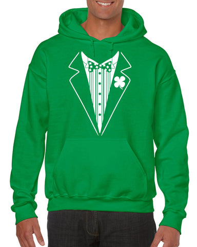 Irish Tuxedo Hoodie Hooded Sweatshirt leprechaun clover St. Patricks Day st. pattys day Irish Ireland ginger drunk drinking party college holiday