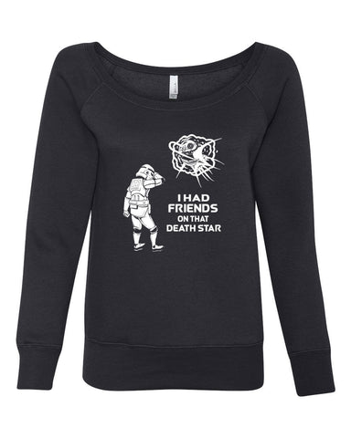 Hot Press Apparel Friends on Death Star Wars Vader Storm Trooper Galaxy Sci Fi Movie Gift Present Sale Women's Off the Shoulder Jedi