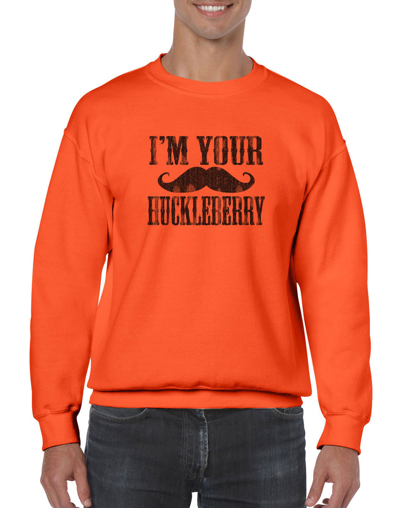Hot Press Apparel Mens Huckleberry Crew Sweatshirt Doc Holiday Tombstone Movie Mustache Gift Present