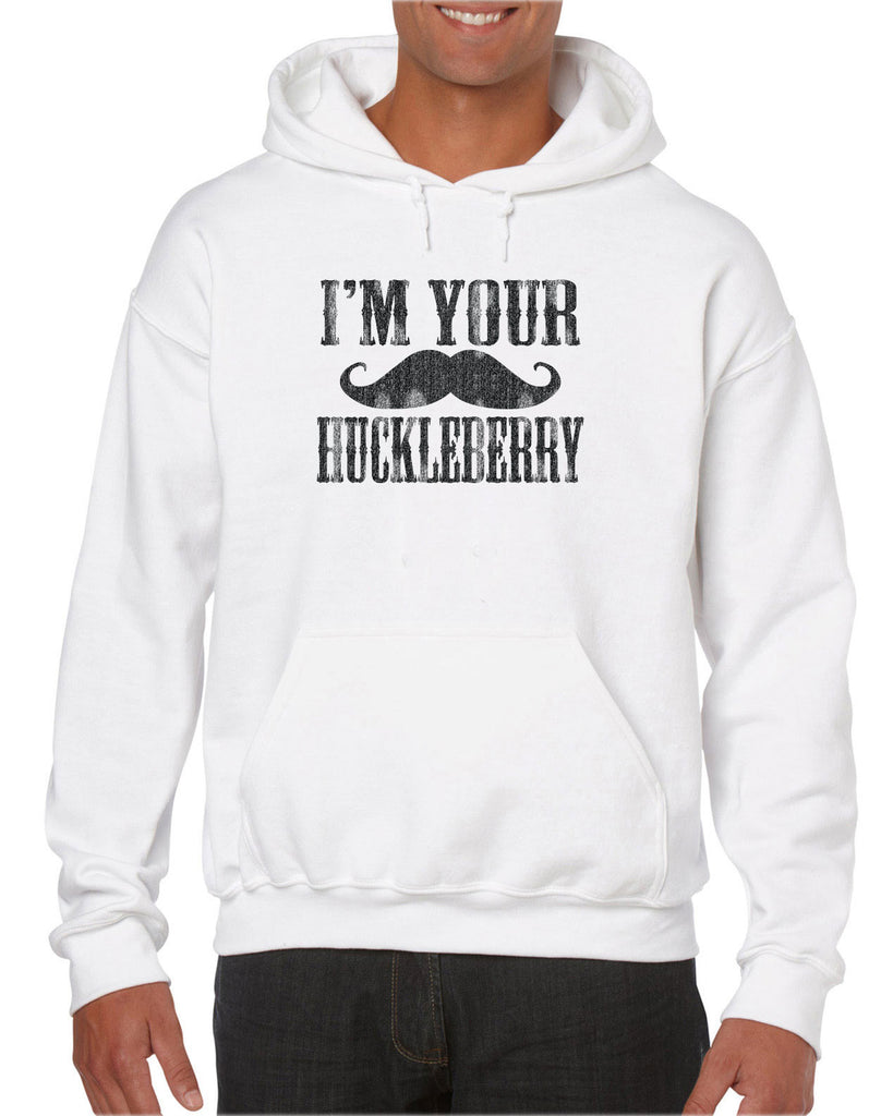 Hot Press Apparel I'm Your Huckleberry Men's Hoodie Mustache Gift Present Western Doc Holiday Tombstone