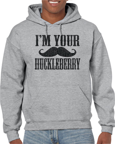 Hot Press Apparel I'm Your Huckleberry Men's Hoodie Mustache Gift Present Western Doc Holiday Tombstone