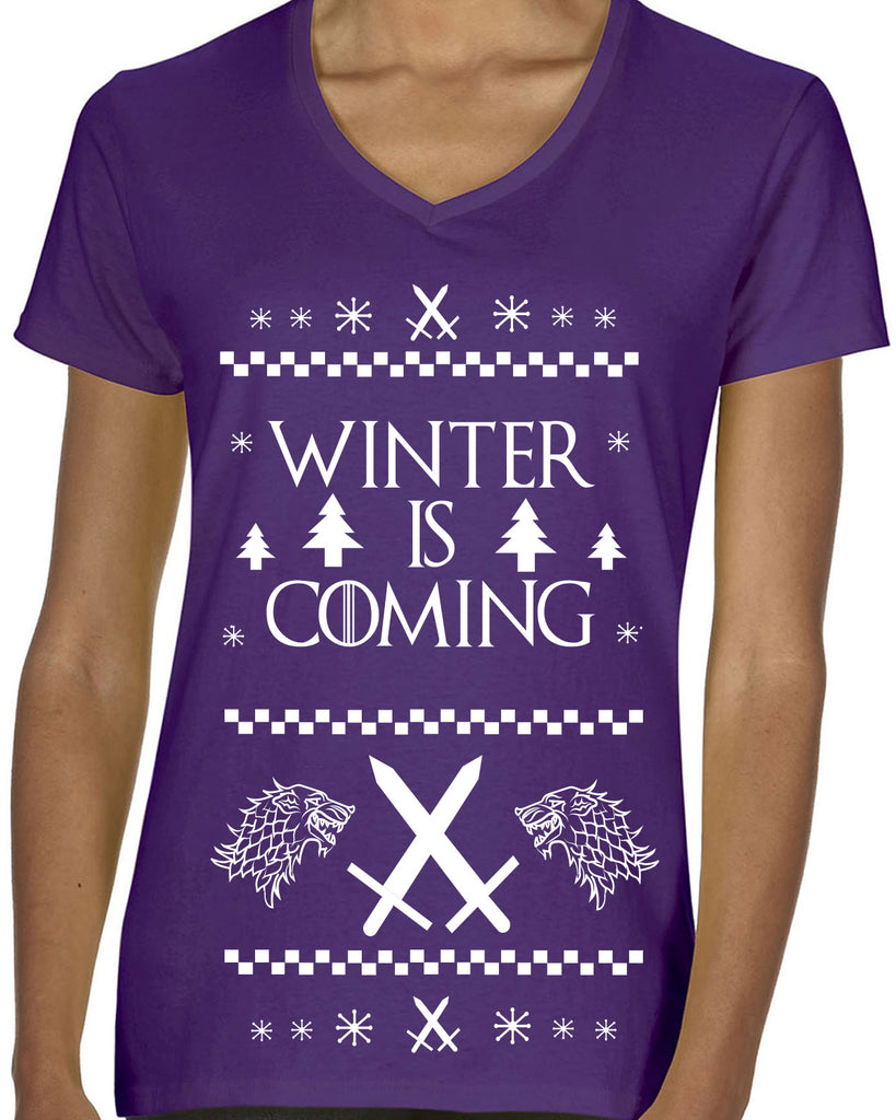 Hot Press Apparel Winter Is Coming Game Of Thrones TV Show The Wall John Snow Stark Mother of Dragons Khaleesi Winterfell