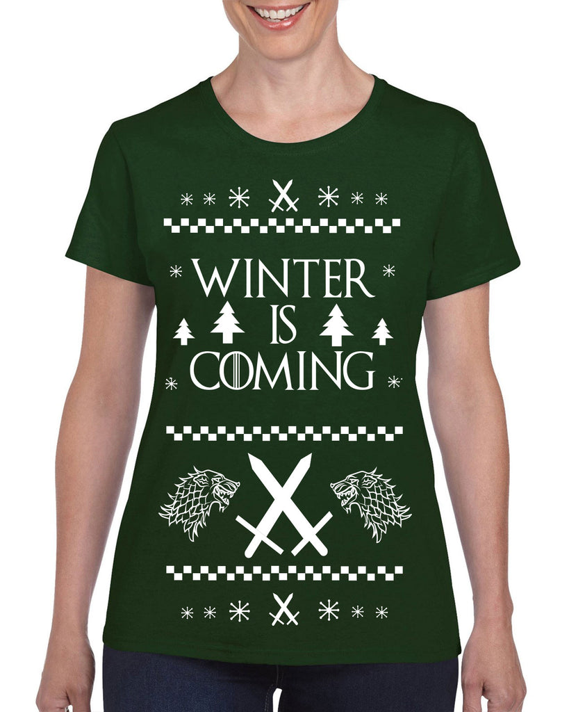 Hot Press Apparel Winter Is Coming Ugly Christmas Sweater Game of Thrones Night's Watch John Snow Start Gift Present Party Holiday 