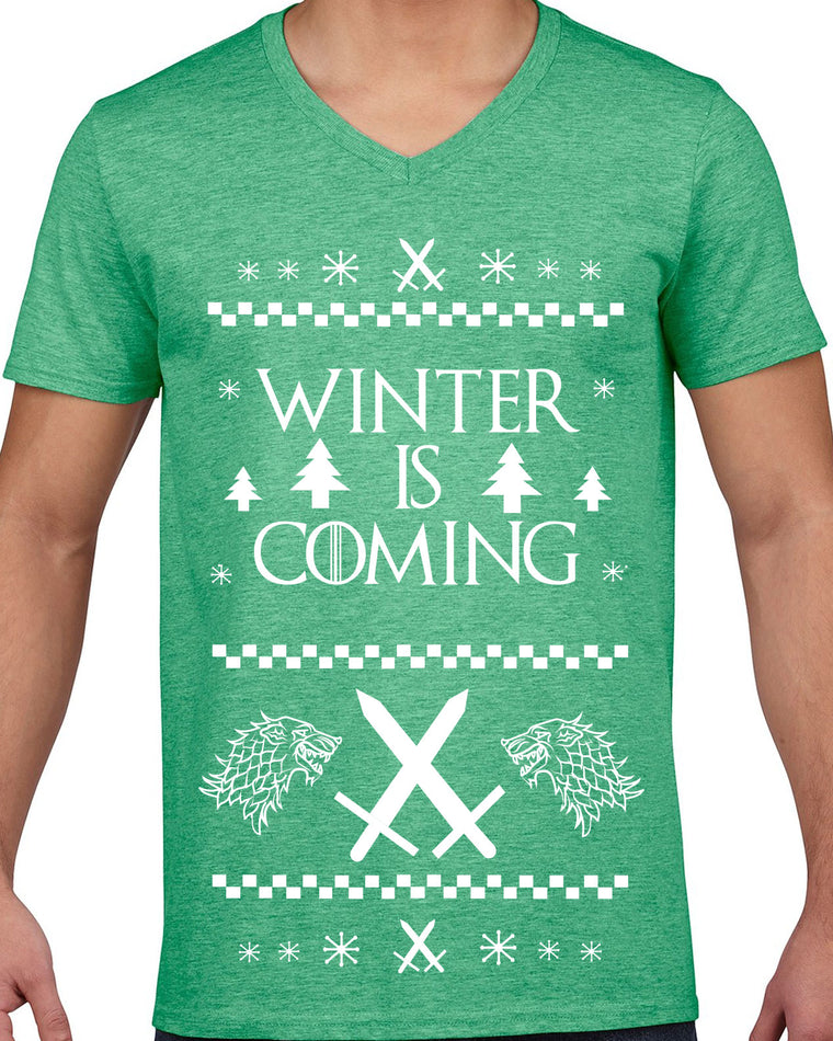 Men's V-Neck T-Shirt - Winter Is Coming