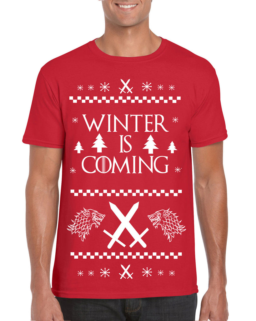 Hot Press Apparel Winter is Coming Game of Thrones Night's Watch John Snow Stark TV Show Gift Present Ugly Christmas Sweater Holiday Party