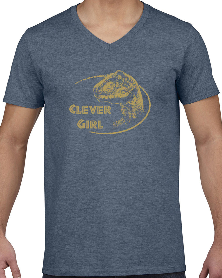 Men's Short Sleeve V-Neck T-Shirt - Clever Girl