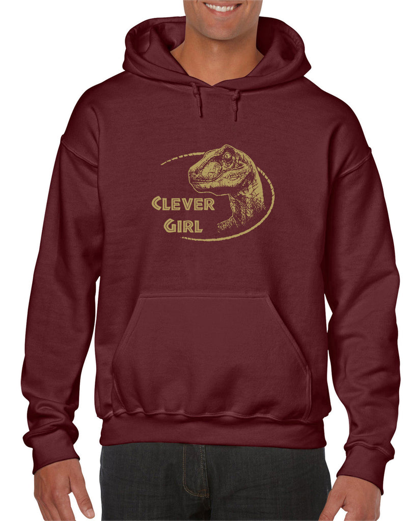 Unisex Hoodie - Clever Girl Paleontologist Raptor Dinosaur Horror Movie Clothing Funny Hot Press Apparel Gift Present