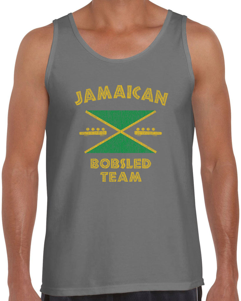 Mens Sleeveless Tank Top -  Jamaican Bobsled Team Funny Hot Press Apparel Cool 90s movie Runnings Vintage Retro Gift Present Jamaica Olympics Sports