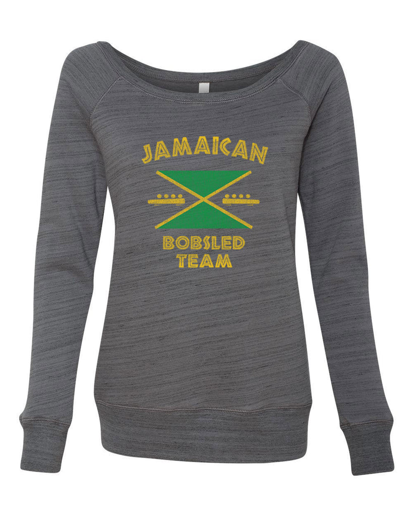 Hot Press Apparel Women's Off the Shoulder Sweatshirt Jamaican Bobsled Team 