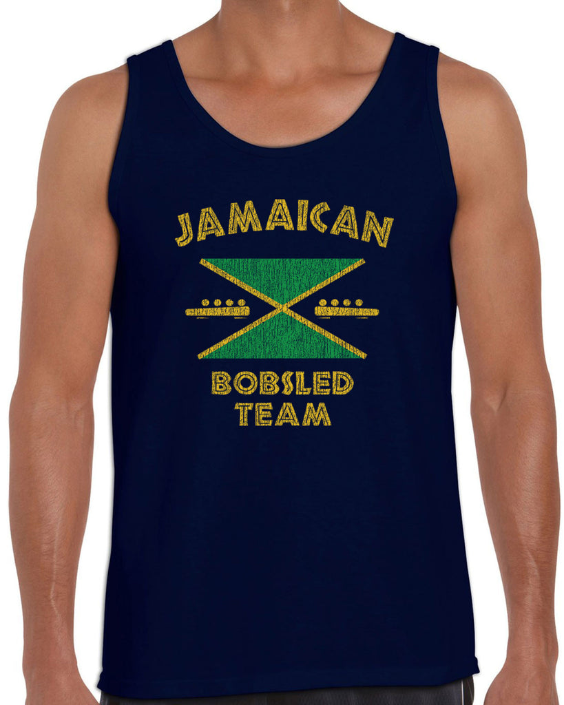 Mens Sleeveless Tank Top -  Jamaican Bobsled Team Funny Hot Press Apparel Cool 90s movie Runnings Vintage Retro Gift Present Jamaica Olympics Sports