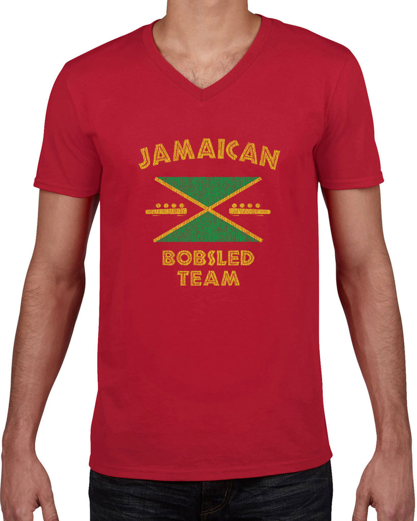 Hot Press Apparel Men's Jamaican Bobsled Team Mens V-neck T-shirt