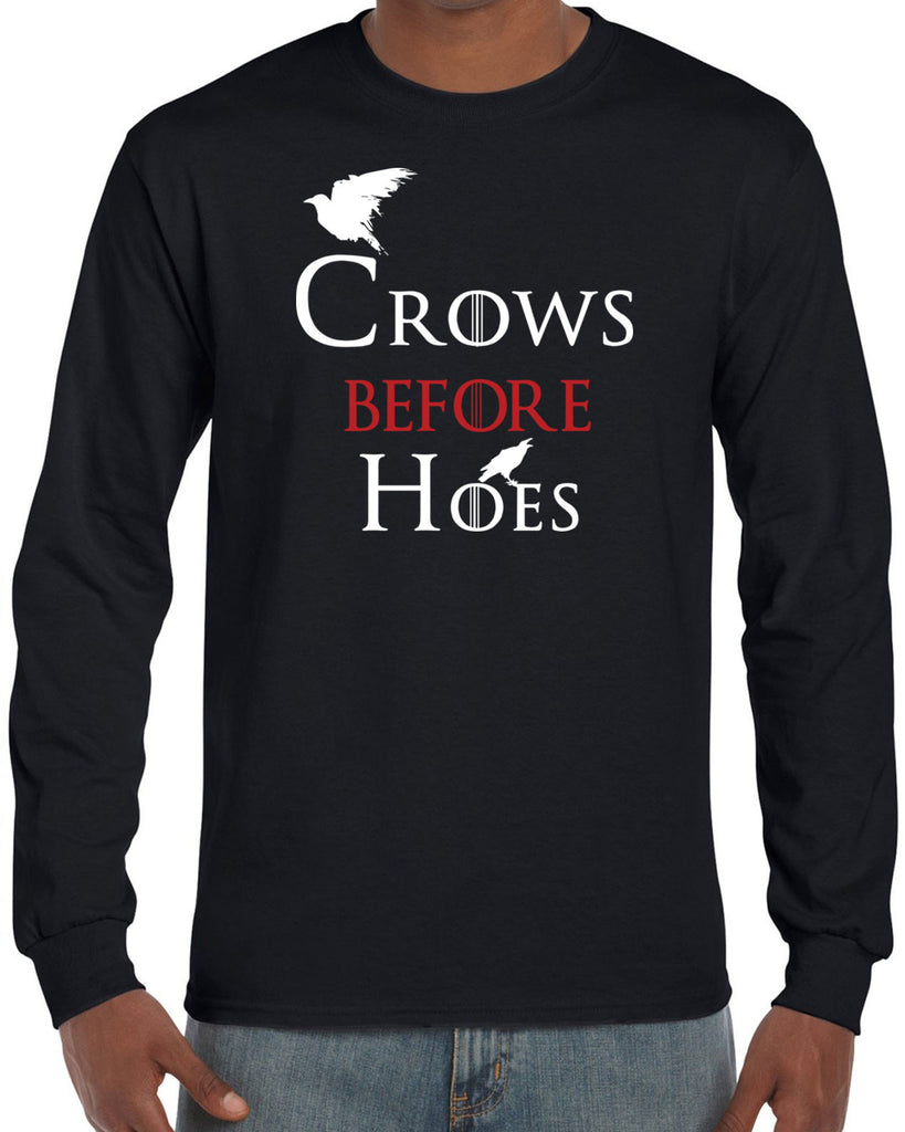 Hot Press Apparel Mens Crows Before Hoes Long Sleeve Shirt