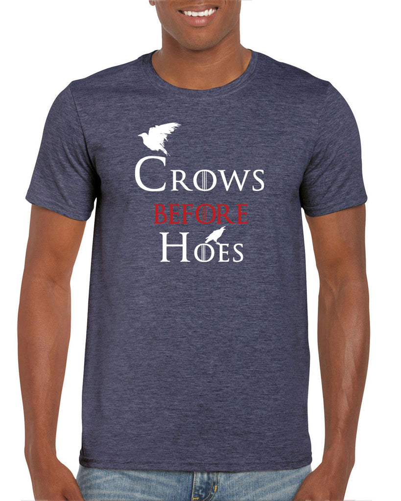 Hot Press Apparel Mens Crows Before Hoes Mens T-shirt GOT Game Thrones TV Show Gift Present
