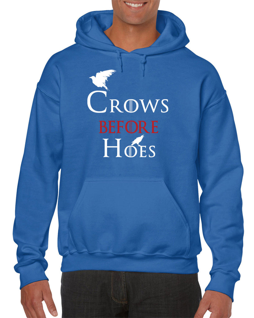 Hot Press Apparel Crows Before Hoes Mens Hoodie GOT Game Thrones TV Show The Wall Nights Watch Gift Present 