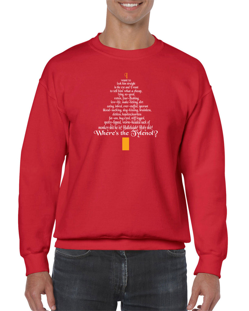 Unisex Crew Sweatshirt - Clark Rant - Funny Ugly Christmas Sweater Holiday Griswold Vacation Movie Gift Present All Sizes/Colors Christmas Tree Party Red