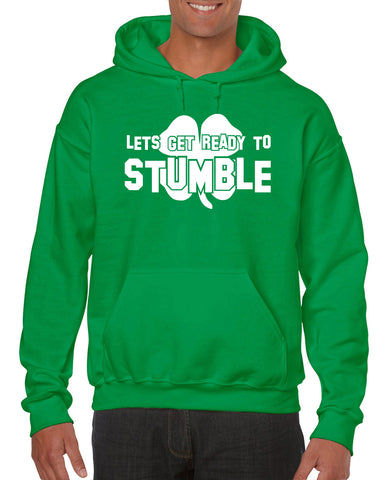 Lets Get Ready to Stumble Hoodie Hooded Sweatshirt leprechaun evolution clover St. Patricks Day st. pattys day Irish Ireland ginger drunk drinking party college holiday