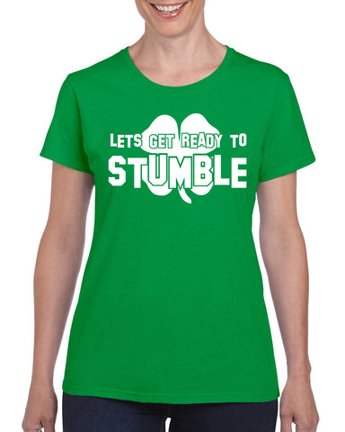 Lets Get Ready to Stumble Women's T-shirt leprechaun evolution clover St. Patricks Day st. pattys day Irish Ireland ginger drunk drinking party college holiday