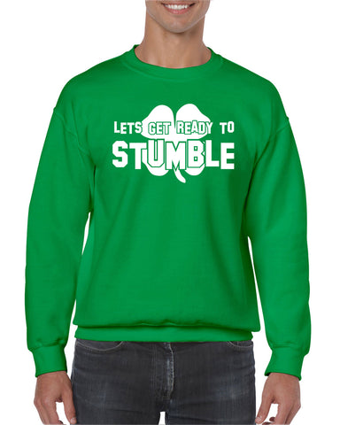 Lets Get Ready to Stumble Crew Sweatshirt leprechaun evolution clover St. Patricks Day st. pattys day Irish Ireland ginger drunk drinking party college holiday
