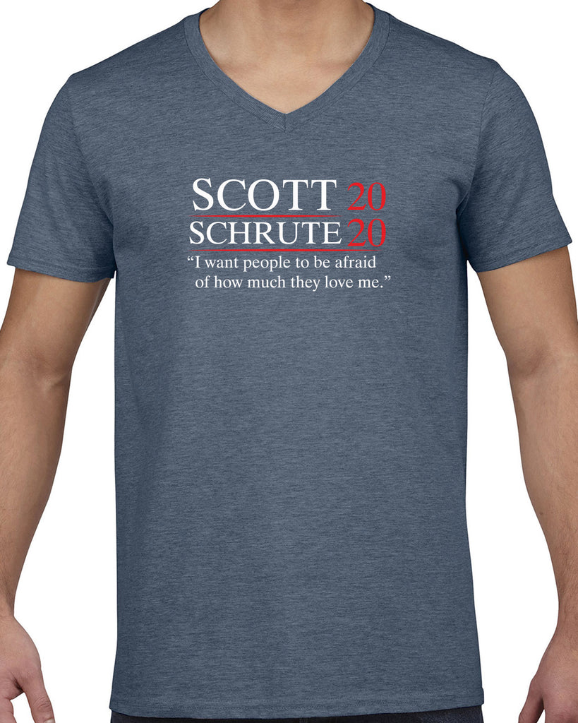 Scott Schrute 2020 Mens V-neck Shirt funny the office michael dwight campaign election president tv show