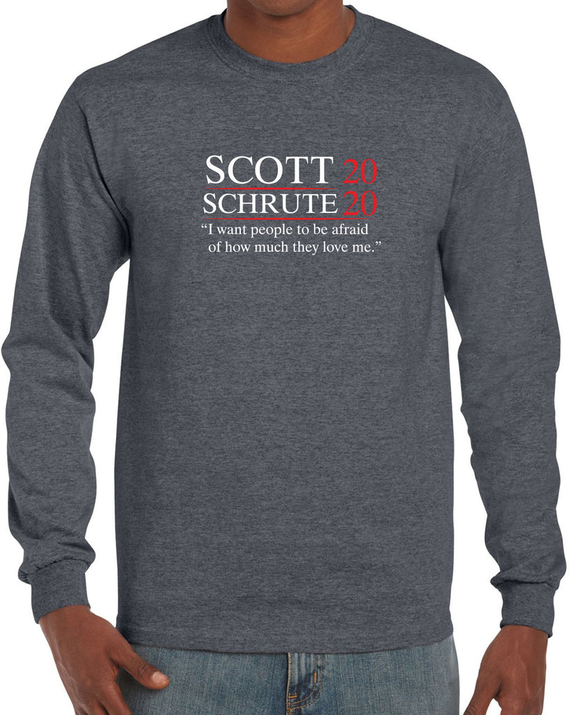 Scott Schrute 2020 Long Sleeve Shirt funny the office michael dwight campaign election president tv show