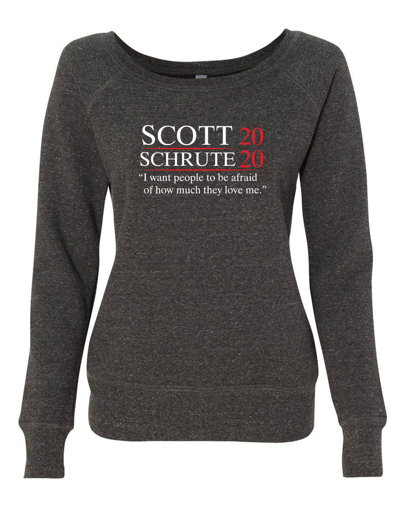 Scott Schrute 2020 Womens Off the Shoulder Crew Sweatshirt funny the office michael dwight campaign election president tv show