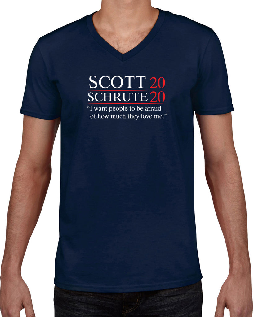 Scott Schrute 2020 Mens V-neck Shirt funny the office michael dwight campaign election president tv show