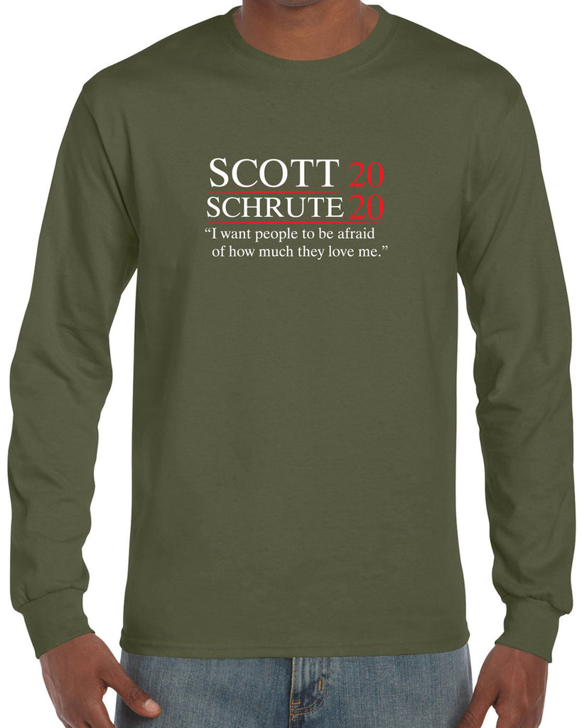 Scott Schrute 2020 Long Sleeve Shirt funny the office michael dwight campaign election president tv show