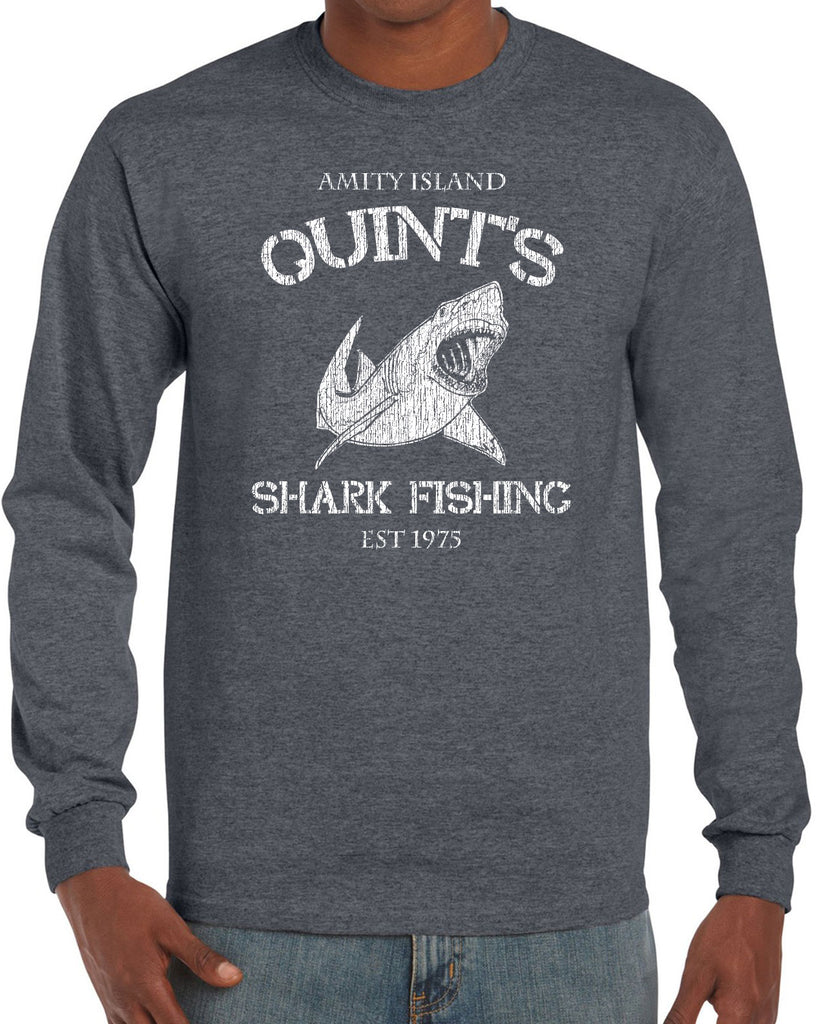 Hot Press Apparel Long Sleeve Shirt comfy Quint's Shark fishing great white Jaws 70s movie scary Amity Island costume