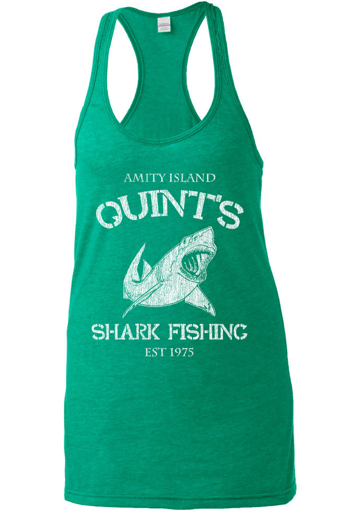 Hot Press Apparel Racerback Tank Top racer back womens long sleeve sweatshirt comfy Quint's Shark fishing great white Jaws 70s movie scary Amity Island costume
