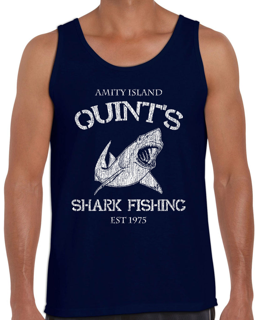 Hot Press Apparel Sleeveless Tank Top comfy Quint's Shark fishing great white Jaws 70s movie scary Amity Island costume