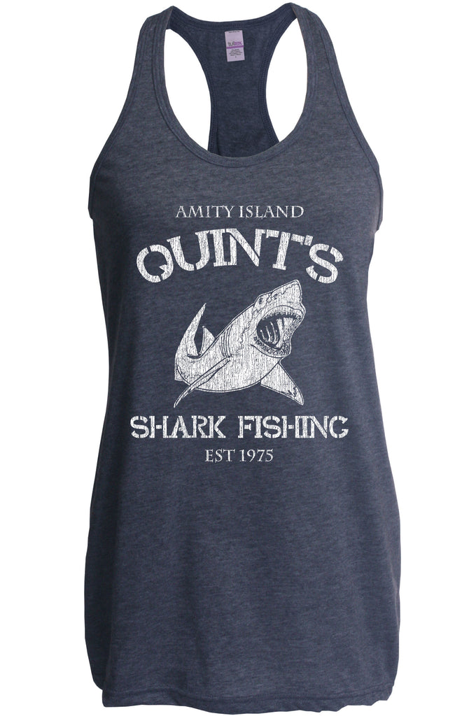 Hot Press Apparel Racerback Tank Top racer back womens long sleeve sweatshirt comfy Quint's Shark fishing great white Jaws 70s movie scary Amity Island costume