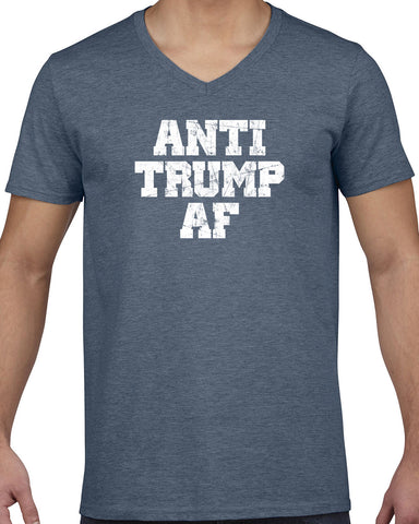Anti Trump AF Mens V-neck Shirt democrat liberal progressive not my president campaign election politics