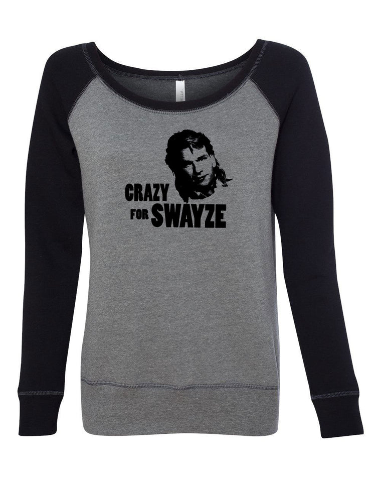 Women's Off the Shoulder Sweatshirt - Crazy For Swayze