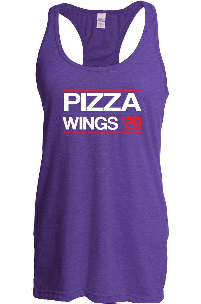 Pizza Wings 2020 Racer Back Tank Top racerback food snacks sports party election campaign president
