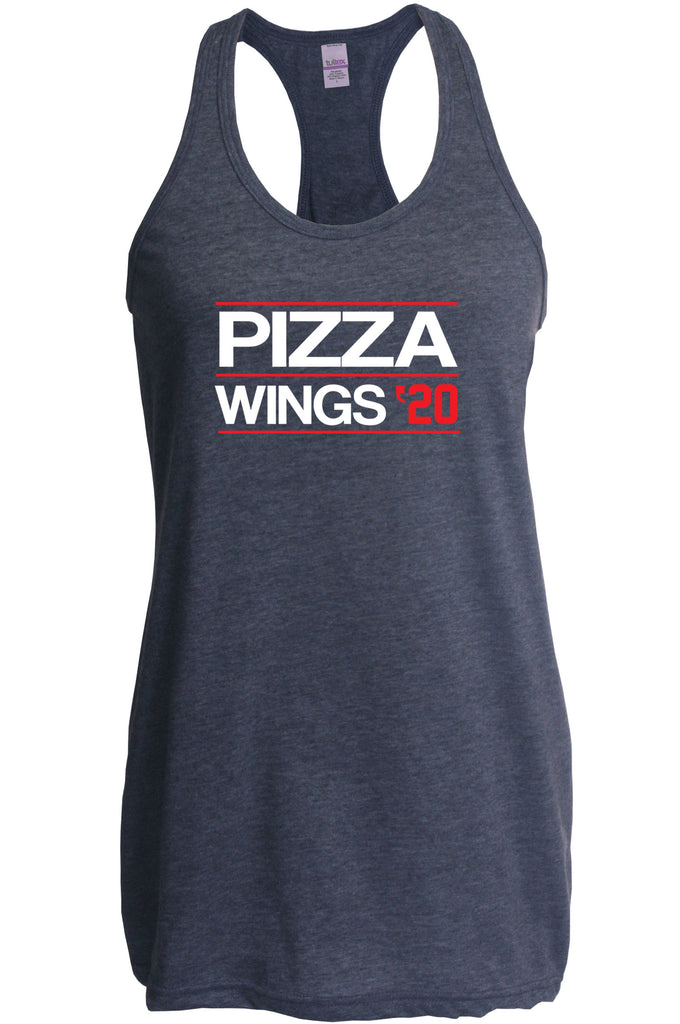 Pizza Wings 2020 Racer Back Tank Top racerback food snacks sports party election campaign president