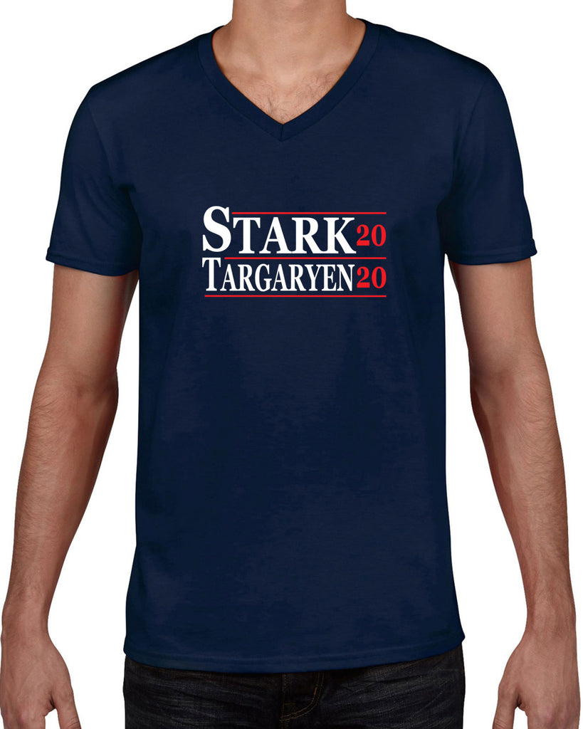 Men's Short Sleeve V-Neck T-Shirt - Stark Targaryen 2020