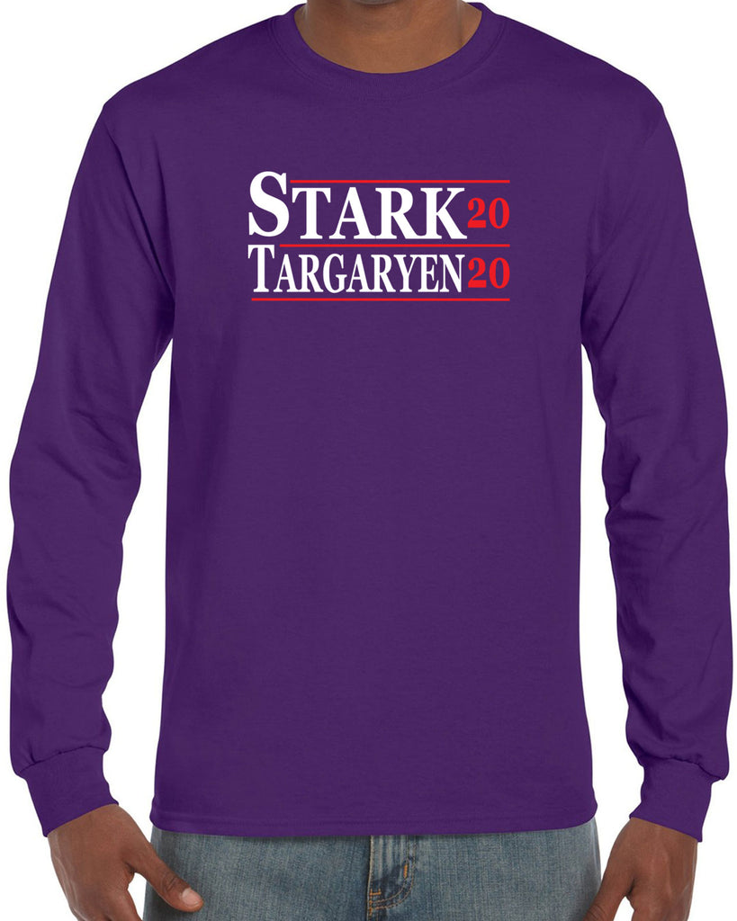 Stark Targaryen 2020 Long Sleeve Shirt game of thrones dragons dire wolf tv show kings landing winterfell president campaign