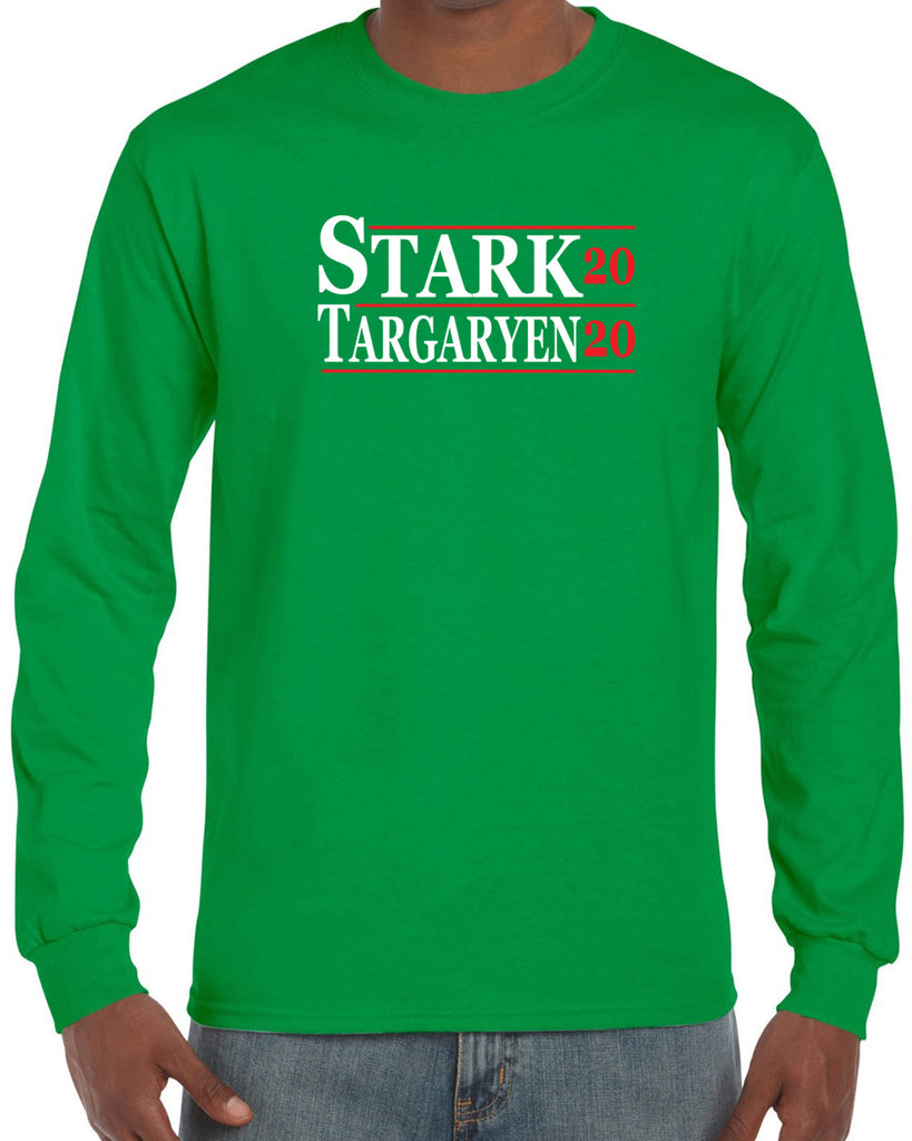 Stark Targaryen 2020 Long Sleeve Shirt game of thrones dragons dire wolf tv show kings landing winterfell president campaign
