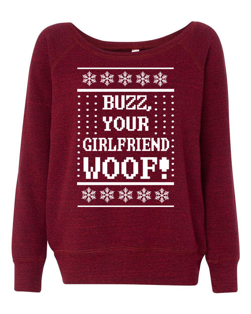 Hot Press Apparel Buzz Your Girlfriend Woof Home Alone Christmas Xmas Ugly Christmas Sweater Party Gift Present