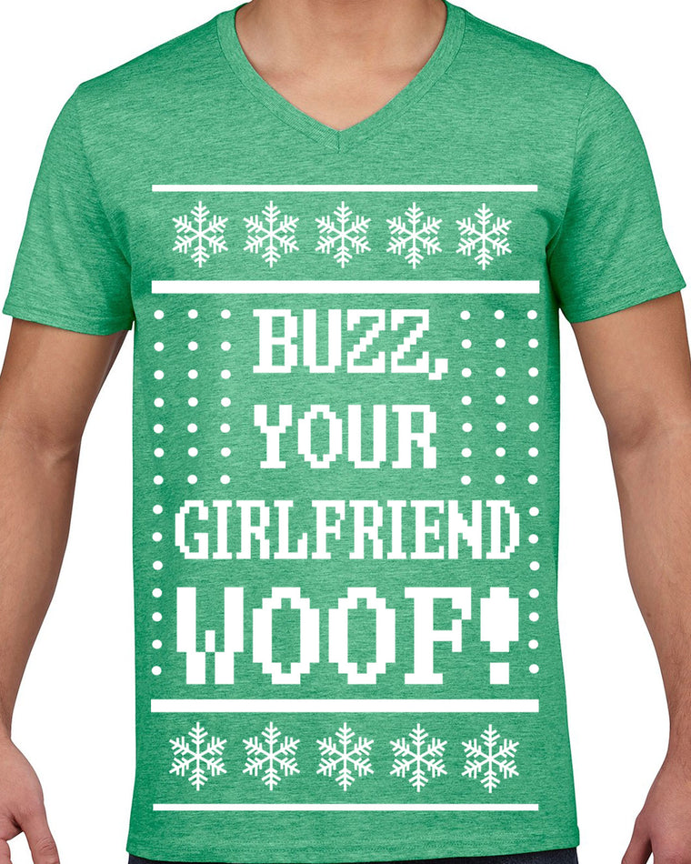 Men's Short Sleeve V-Neck T-Shirt - Buzz, Your Girlfriend