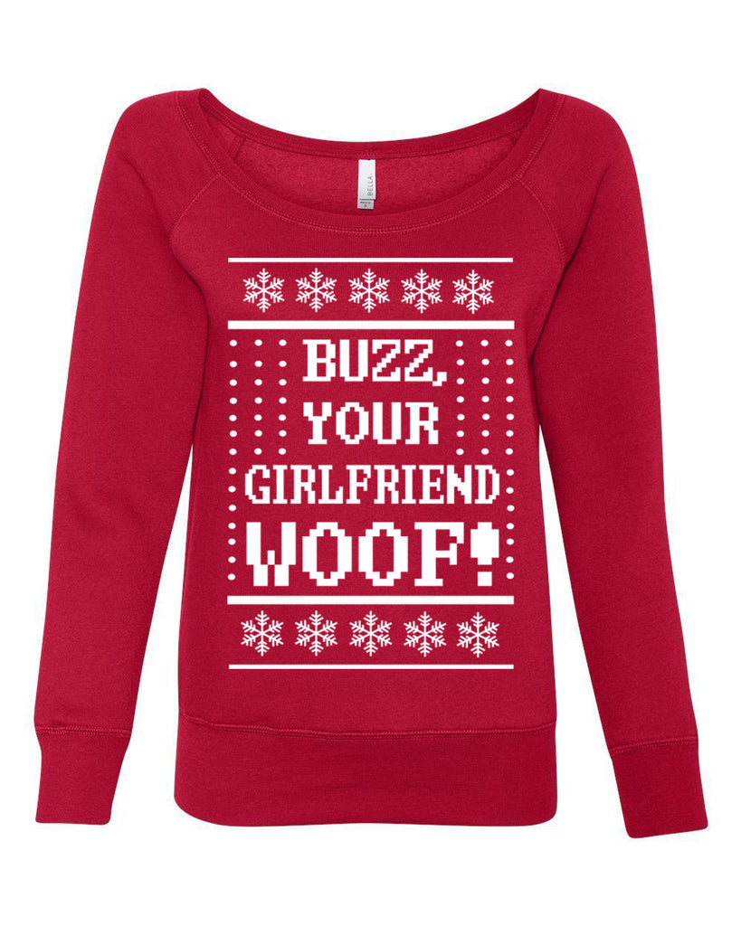 Hot Press Apparel Buzz Your Girlfriend Woof Home Alone Christmas Xmas Ugly Christmas Sweater Party Gift Present